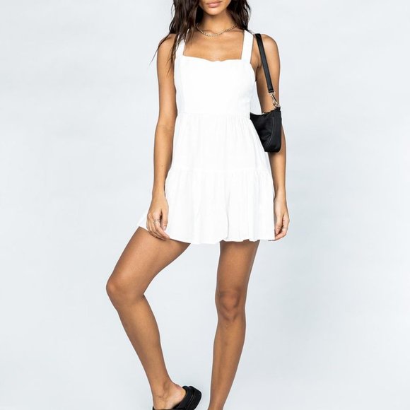 #81 NWOT Keesha Mini Dress in White - Picture 2 of 3